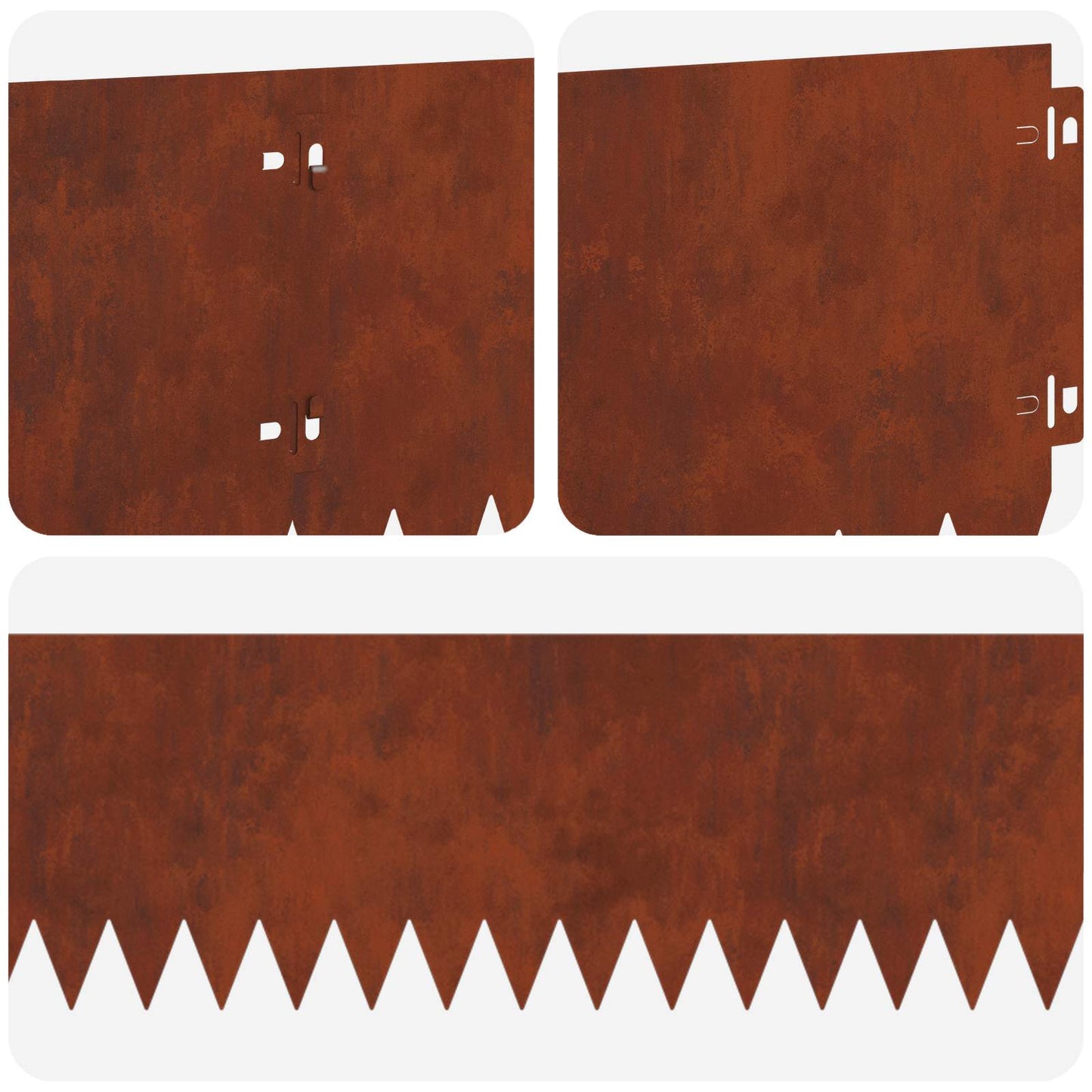 Bordura per Prato 30 pcs 103 x 20 cm Acciaio Ruggine | homemem39