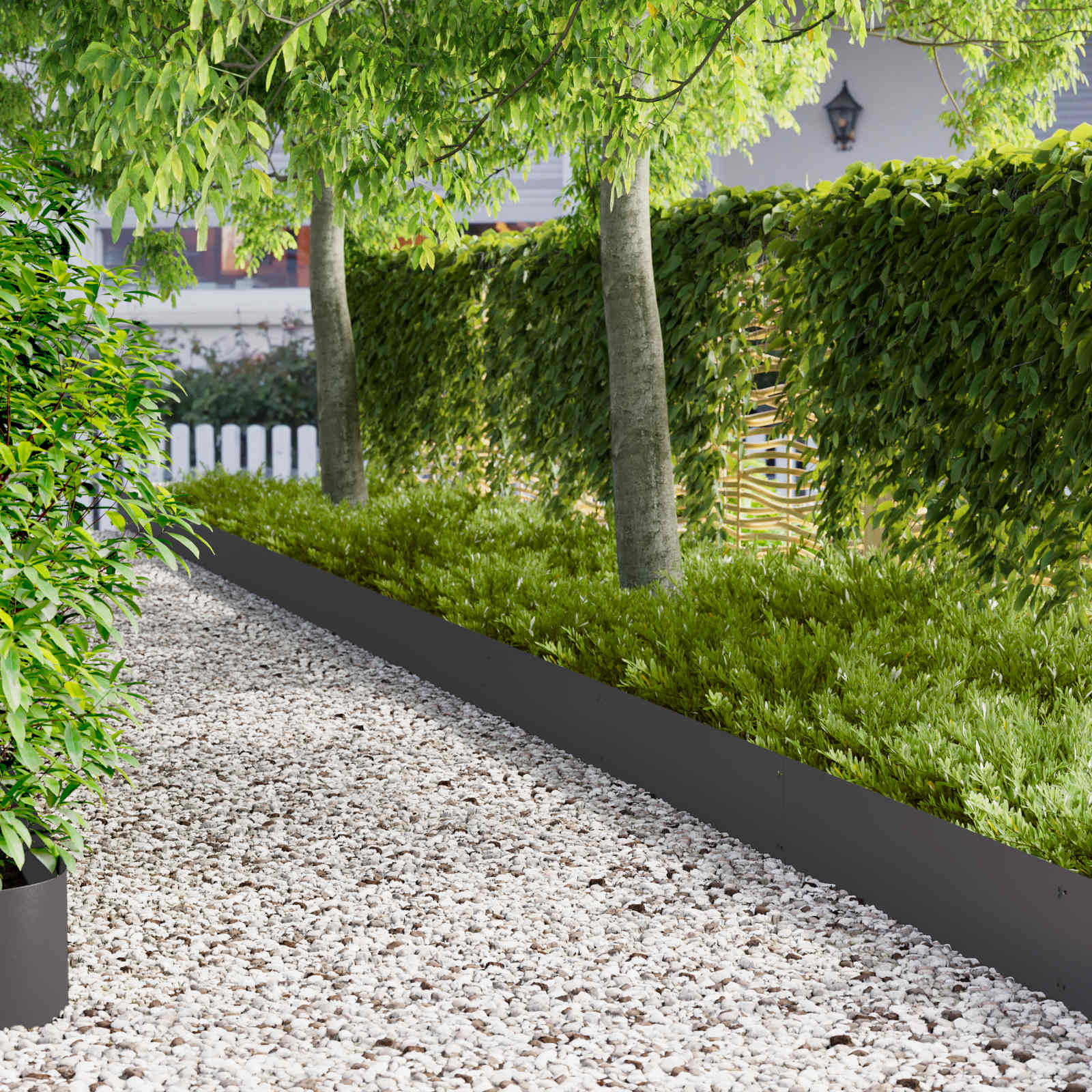 Bordura per Prato 20 pcs 103 x 25 cm Acciaio Nero | homemem39
