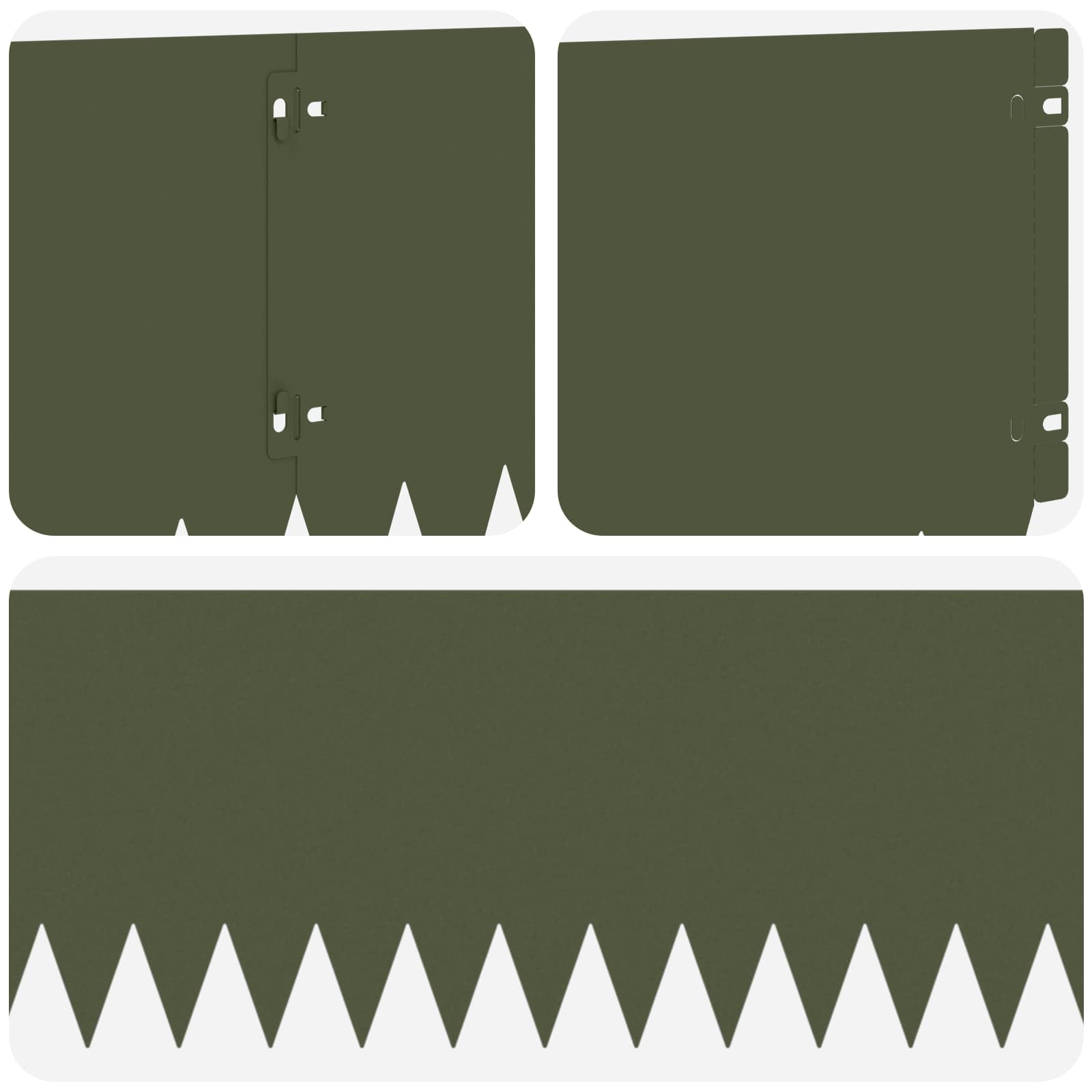 Bordura per Prato 10 pcs 103 x 25 cm Acciaio Verde Oliva | homemem39