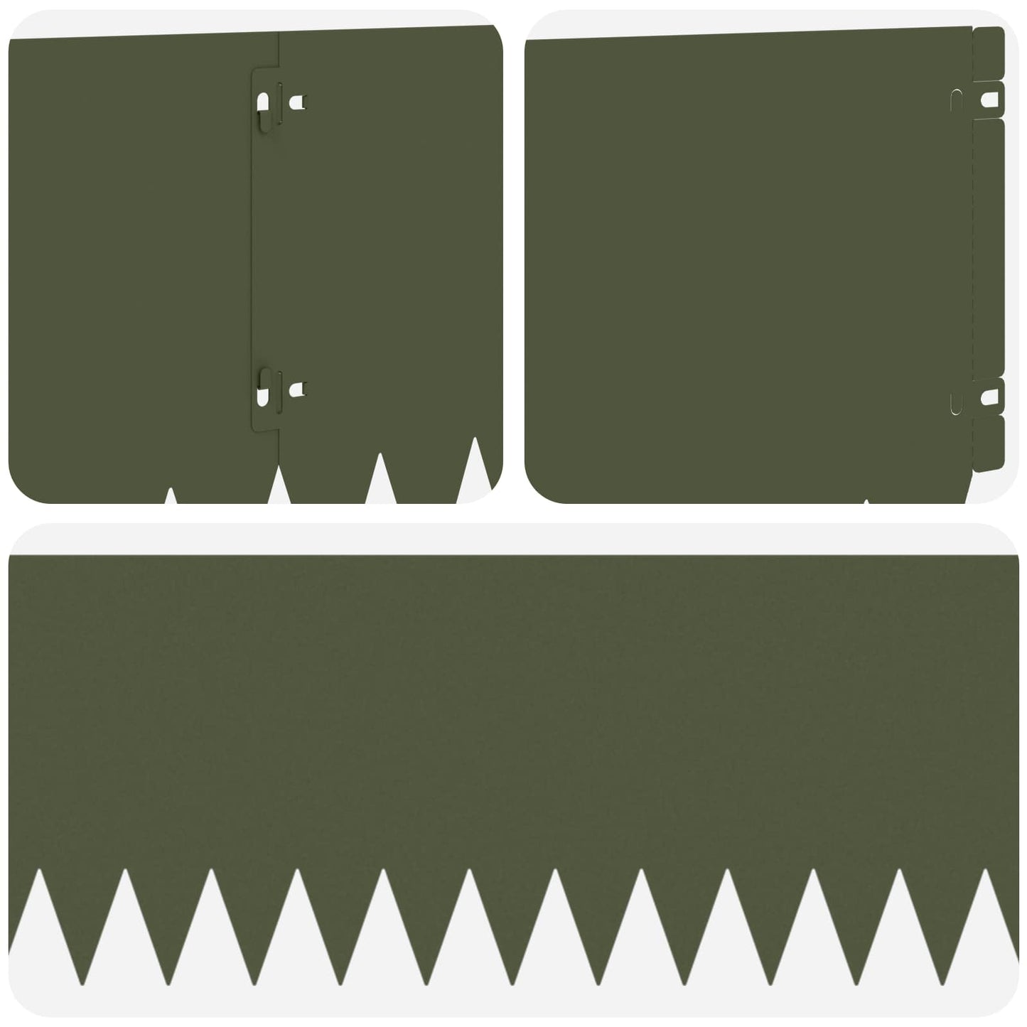 Bordura per Prato 20 pcs 103 x 25 cm Acciaio Verde Oliva | homemem39