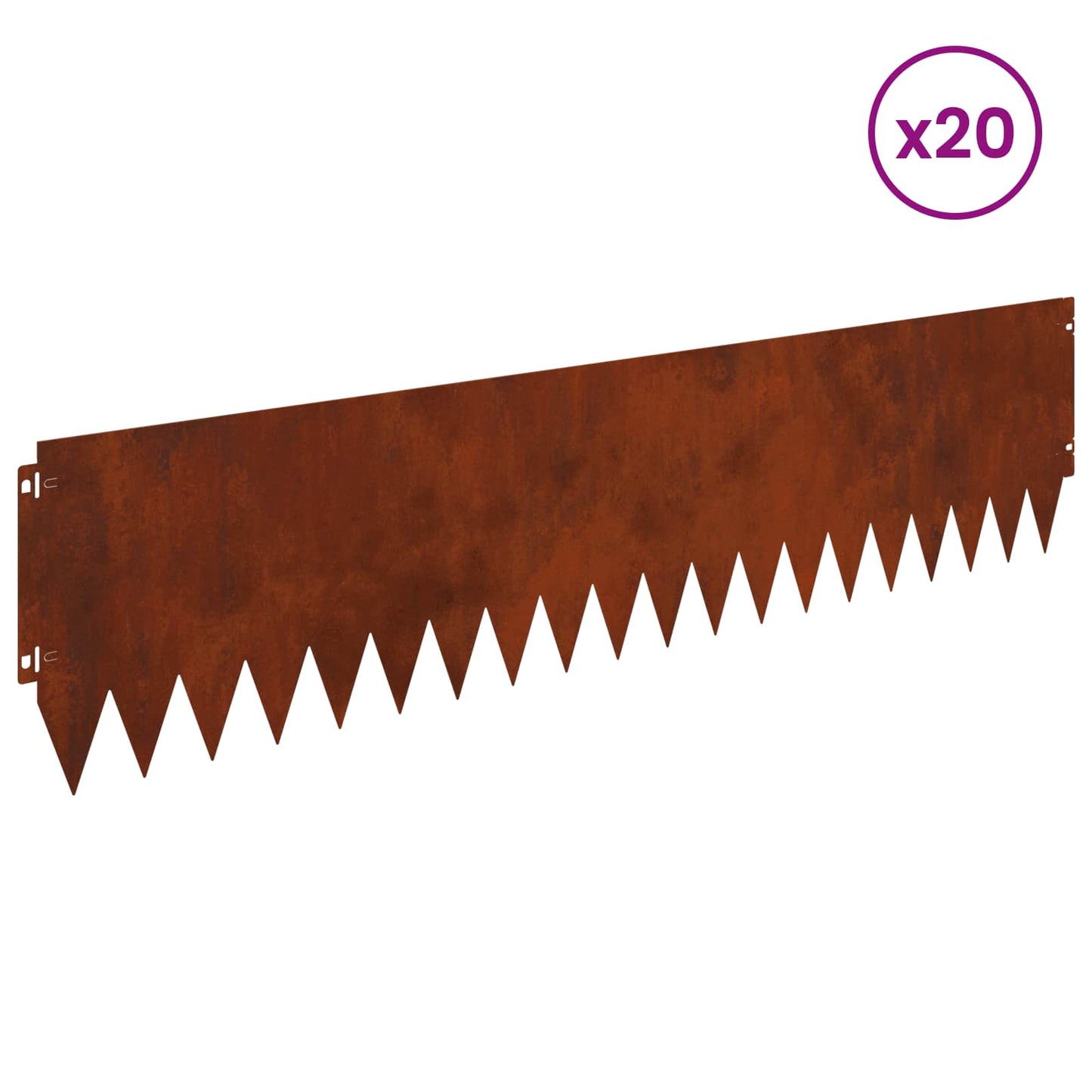 Bordura per Prato 20 pcs 103 x 25 cm Acciaio Ruggine | homemem39