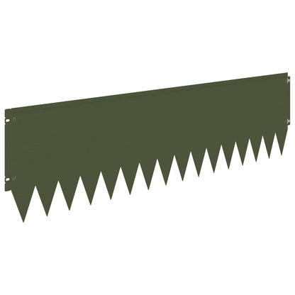 Bordura per Prato 10 pcs 103 x 30 cm Acciaio Verde Oliva | homemem39