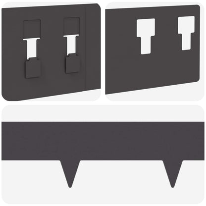 Bordura per Prato 30 pcs 100 x 12 cm Acciaio Nero | homemem39