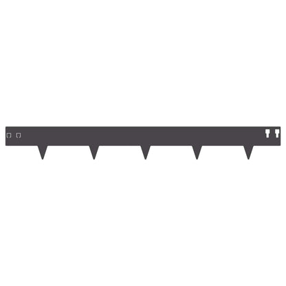 Bordura per Prato 50 pcs 100 x 12 cm Acciaio Nero | homemem39