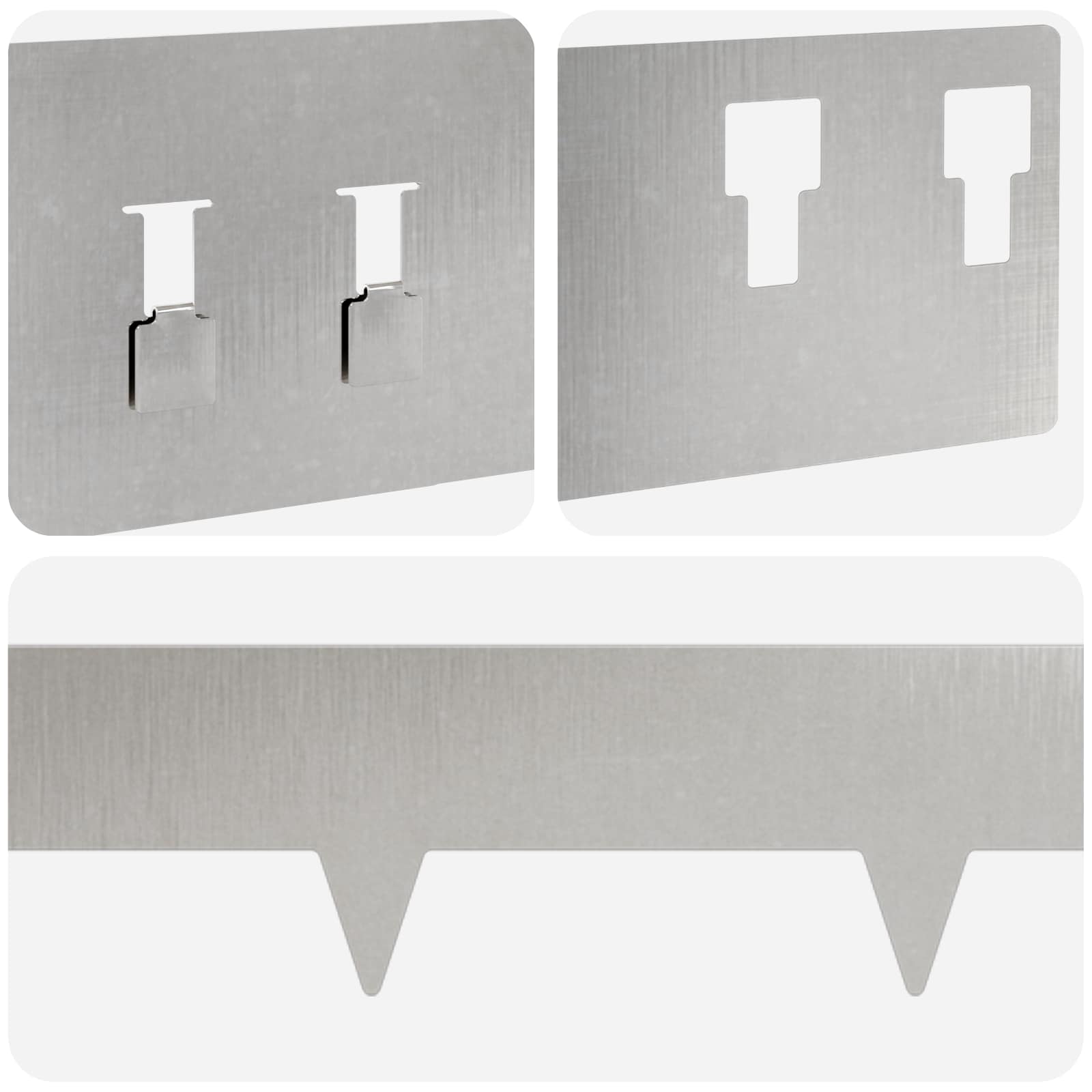 Bordura per Prato 10 pcs 100 x 12 cm Acciaio Argento | homemem39