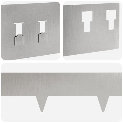 Bordura per Prato 30 pcs 100 x 12 cm Acciaio Argento | homemem39