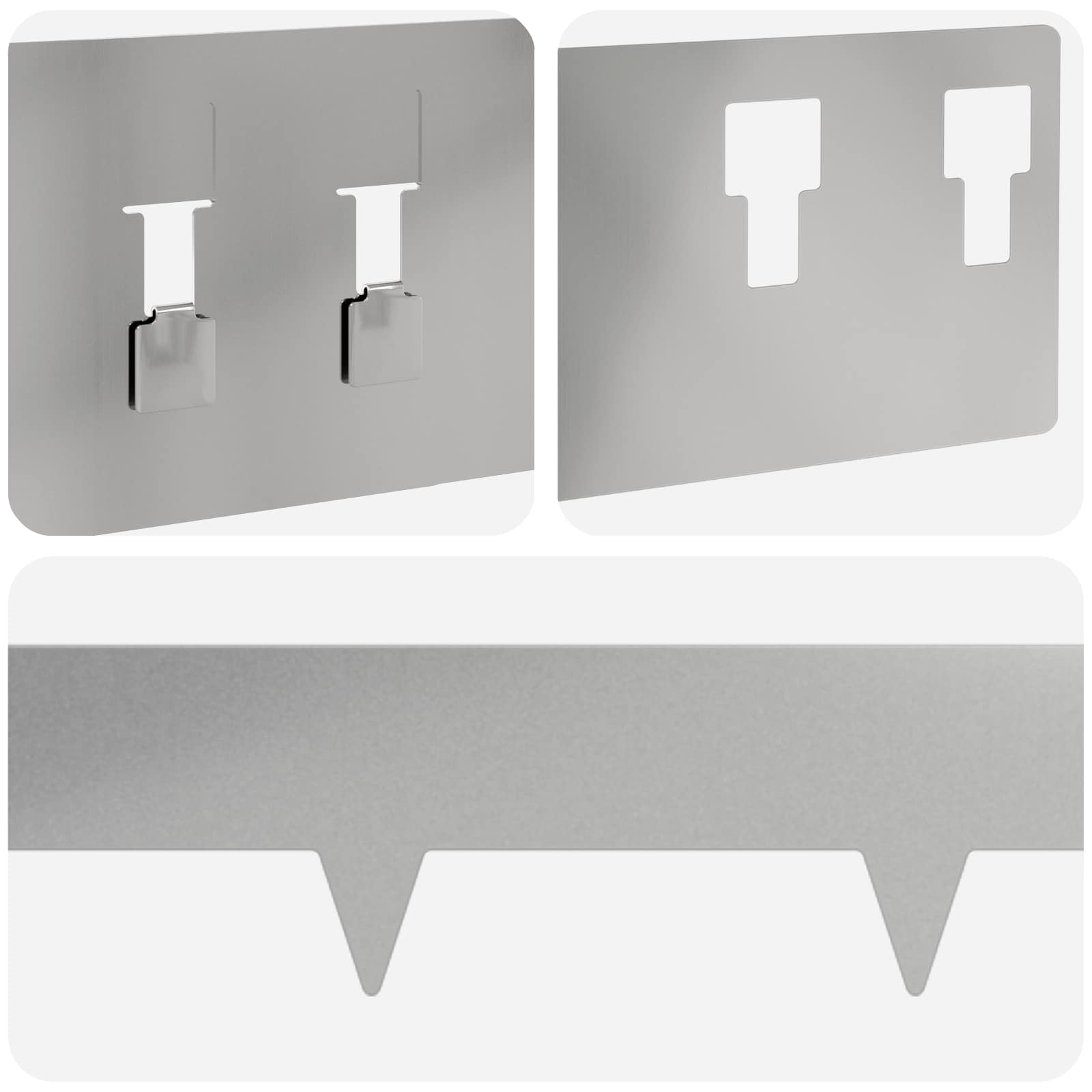 Bordura per Prato 10 pcs 100 x 12 cm Acciaio Argento | homemem39