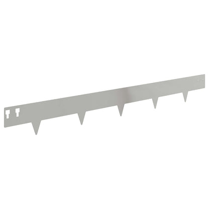 Bordura per Prato 10 pcs 100 x 12 cm Acciaio Argento | homemem39