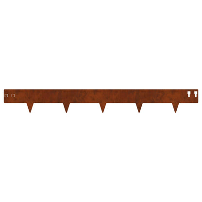 Bordura per Prato 20 pcs 100 x 12 cm Acciaio Ruggine | homemem39