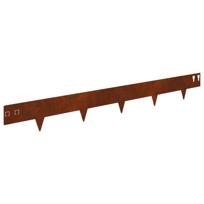 Bordura per Prato 30 pcs 100 x 12 cm Acciaio Ruggine | homemem39