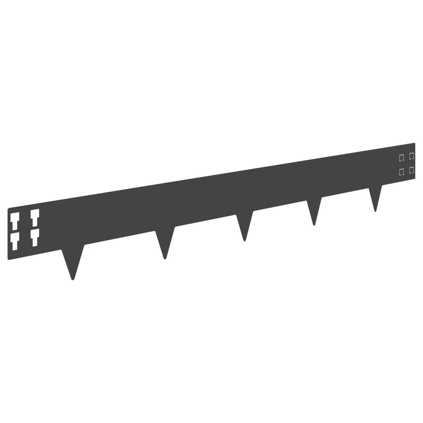 Bordura per Prato 10 pcs 100 x 15 cm Acciaio Nero | homemem39