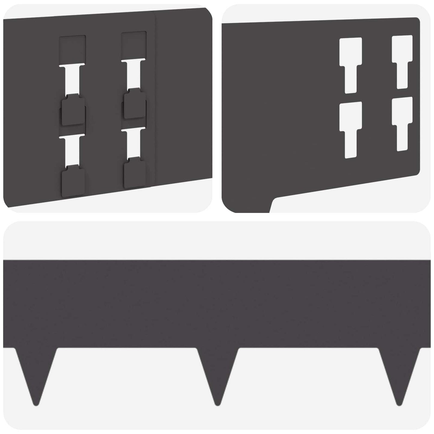 Bordura per Prato 20 pcs 100 x 15 cm Acciaio Nero | homemem39