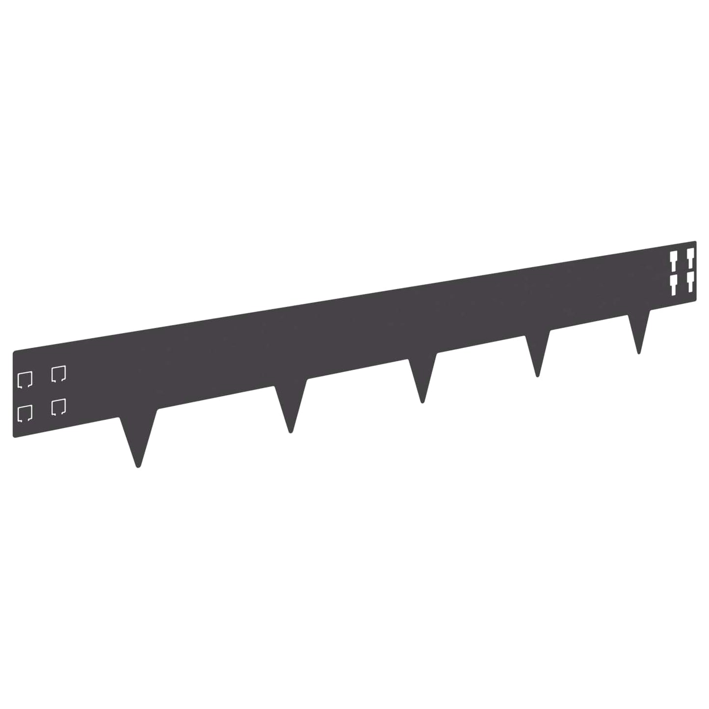 Bordura per Prato 20 pcs 100 x 15 cm Acciaio Nero | homemem39