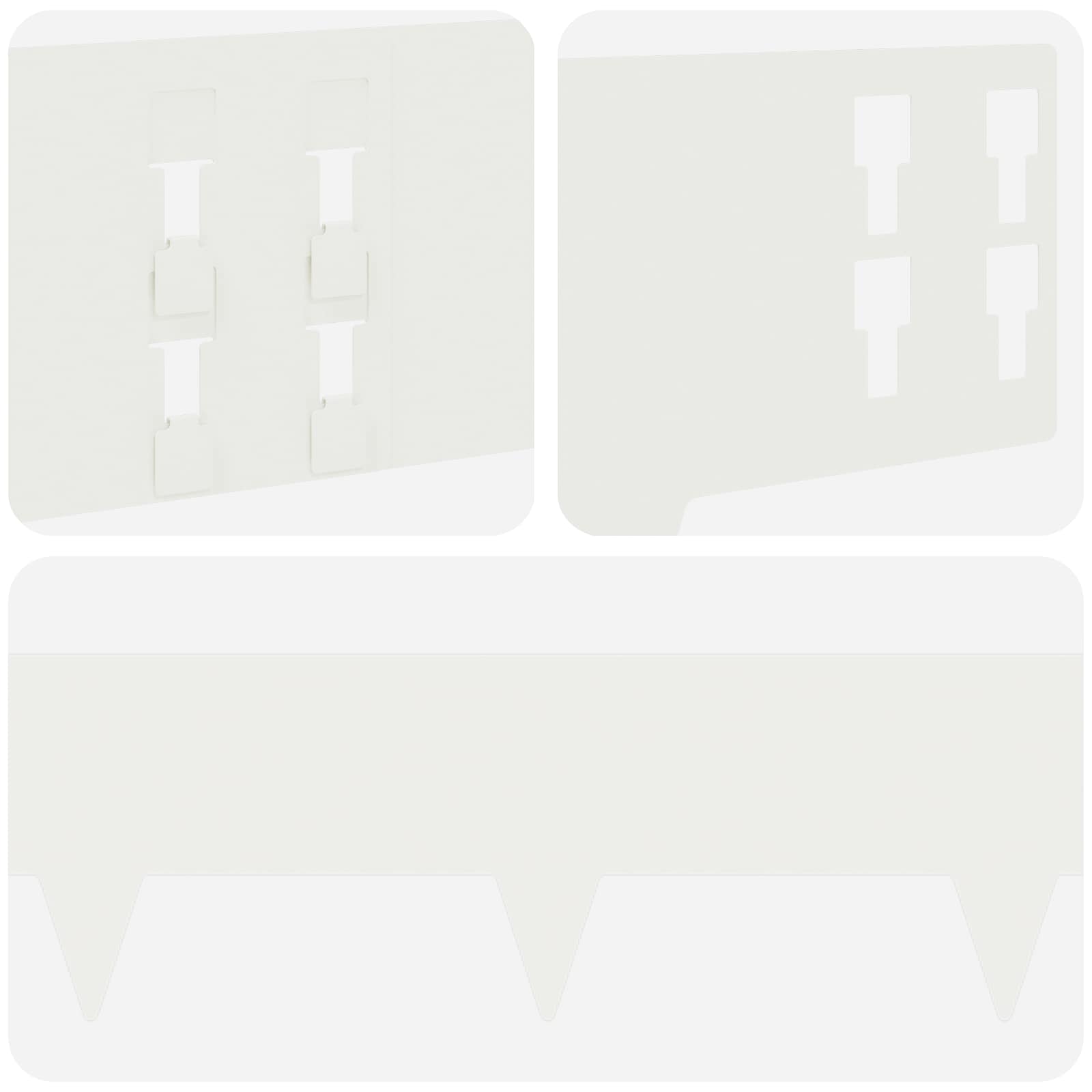 Bordura per Prato 20 pcs 100 x 15 cm Acciaio Bianco | homemem39