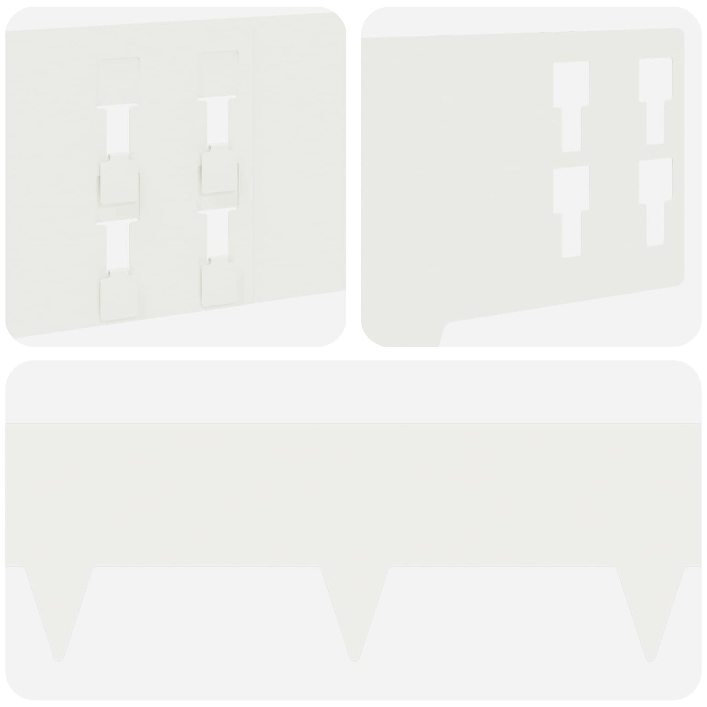 Bordura per Prato 50 pcs 100 x 15 cm Acciaio Bianco | homemem39