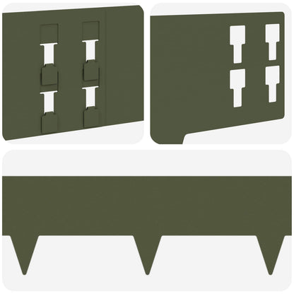 Bordura per Prato 10 pcs 100 x 15 cm Acciaio Verde Oliva | homemem39