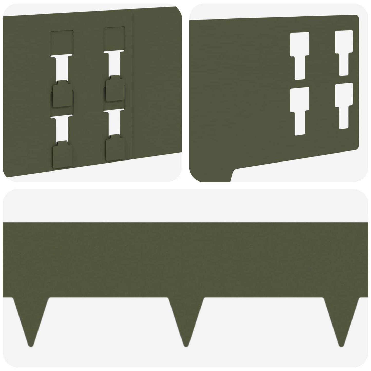 Bordura per Prato 50 pcs 100 x 15 cm Acciaio Verde Oliva | homemem39