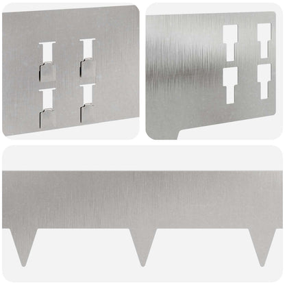 Bordura per Prato 10 pcs 100 x 15 cm Acciaio Argento | homemem39
