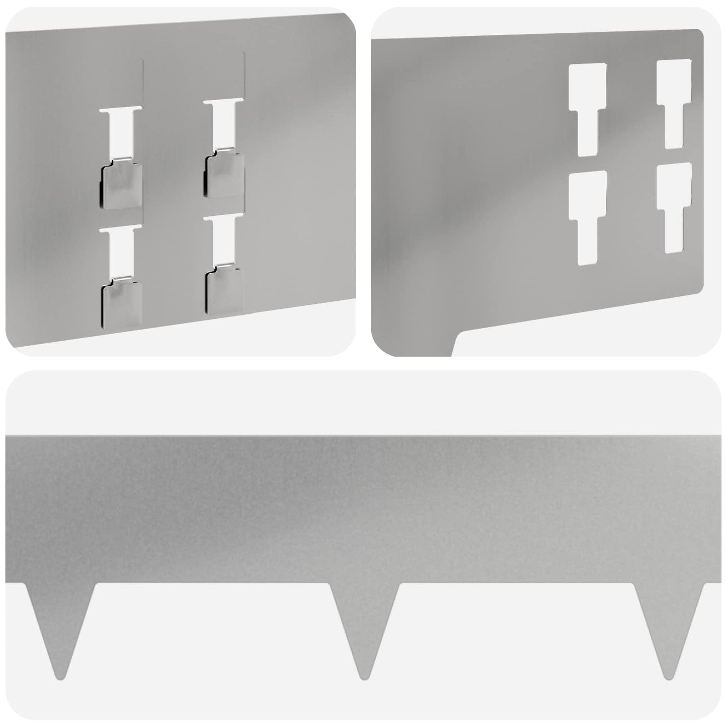 Bordura per Prato 50 pcs 100 x 15 cm Acciaio Argento | homemem39