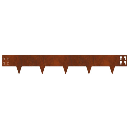 Bordura per Prato 50 pcs 100 x 15 cm Acciaio Ruggine | homemem39