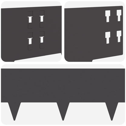 Bordura per Prato 10 pcs 100 x 20 cm Acciaio Nero | homemem39
