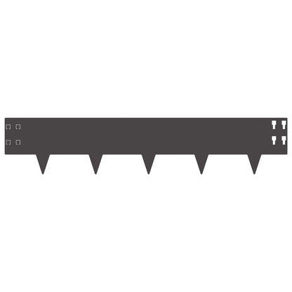 Bordura per Prato 10 pcs 100 x 20 cm Acciaio Nero | homemem39