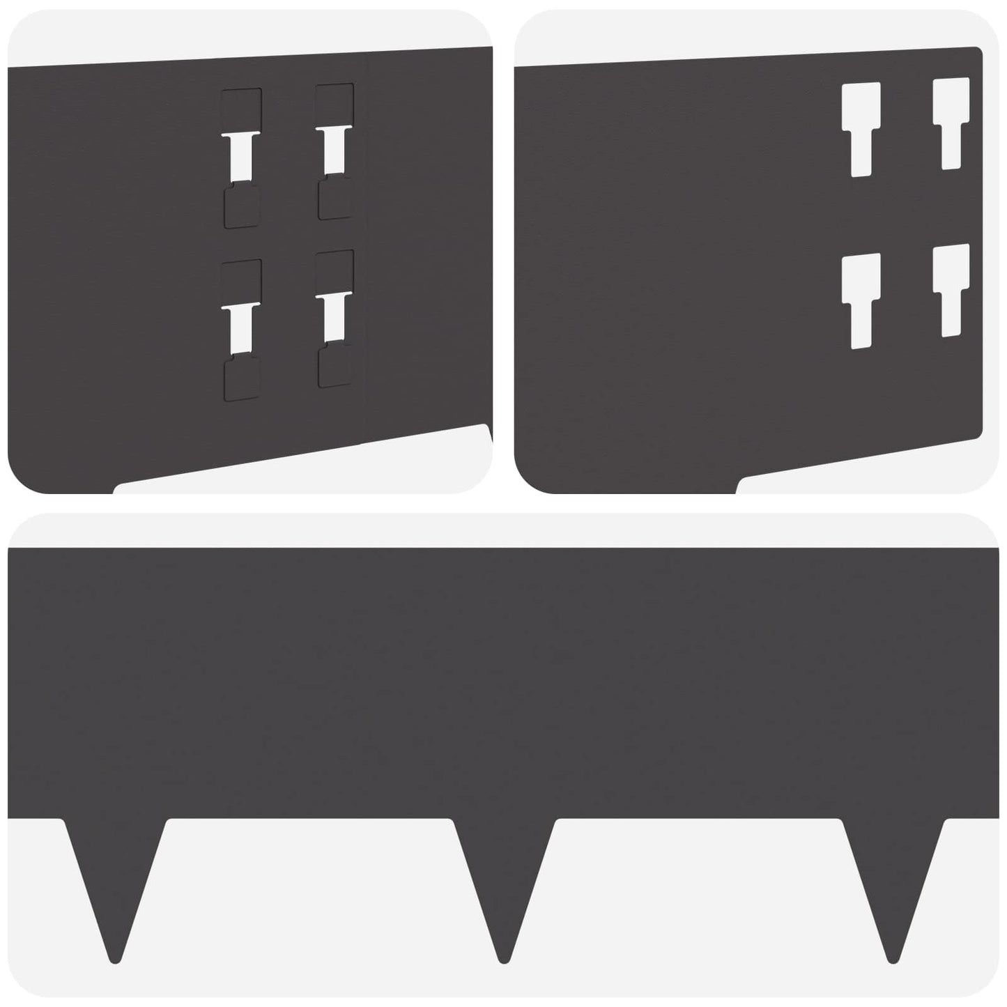 Bordura per Prato 20 pcs 100 x 20 cm Acciaio Nero | homemem39