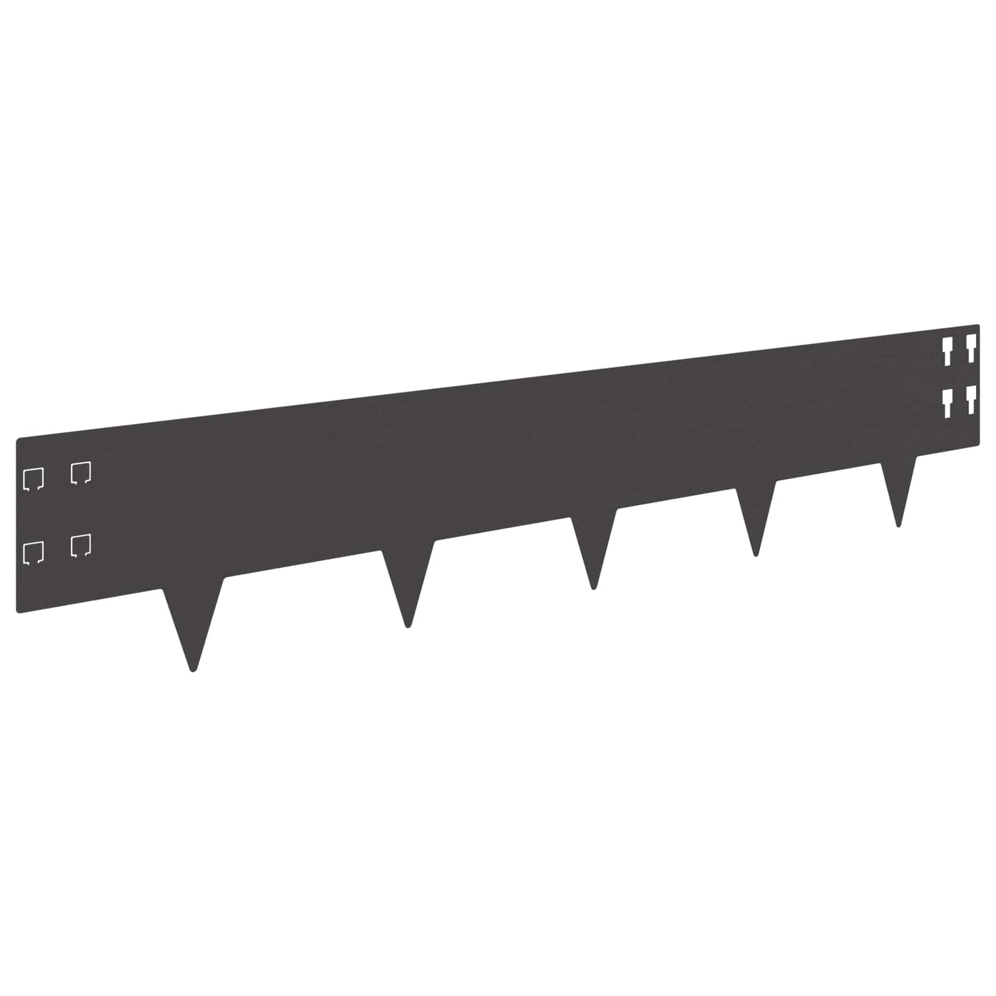 Bordura per Prato 50 pcs 100 x 20 cm Acciaio Nero | homemem39