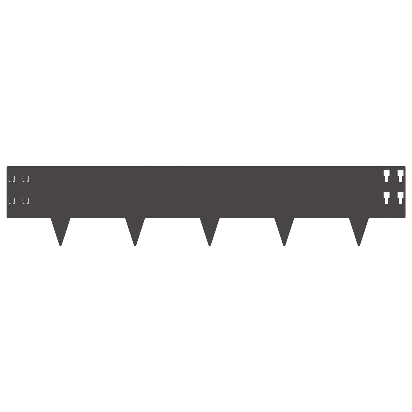 Bordura per Prato 50 pcs 100 x 20 cm Acciaio Nero | homemem39
