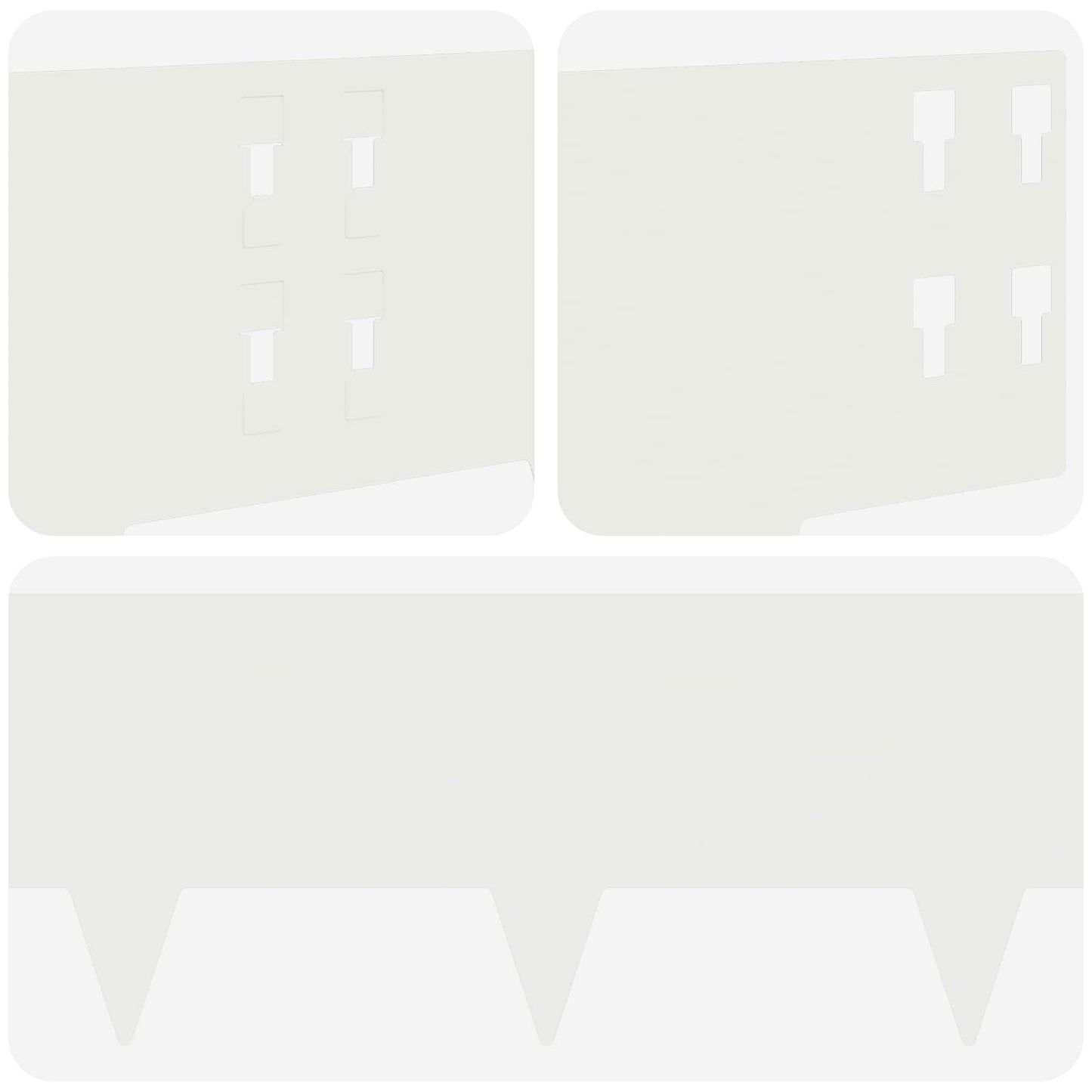 Bordura per Prato 50 pcs 100 x 20 cm Acciaio Bianco | homemem39