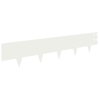 Bordura per Prato 50 pcs 100 x 20 cm Acciaio Bianco | homemem39