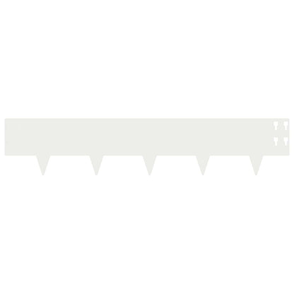 Bordura per Prato 50 pcs 100 x 20 cm Acciaio Bianco | homemem39