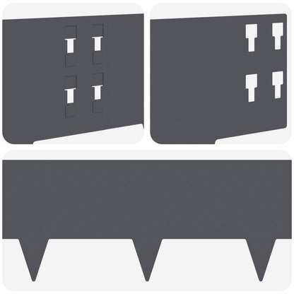 Bordura per Prato 10 pcs 100 x 20 cm Acciaio Antracite | homemem39