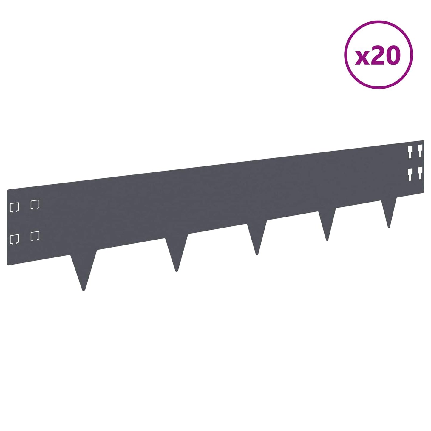 Bordura per Prato 20 pcs 100 x 20 cm Acciaio Antracite | homemem39