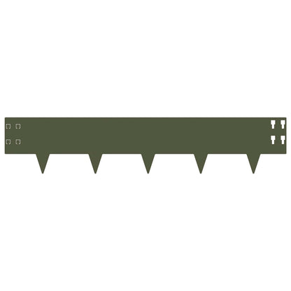 Bordura per Prato 10 pcs 100 x 20 cm Acciaio Verde Oliva | homemem39