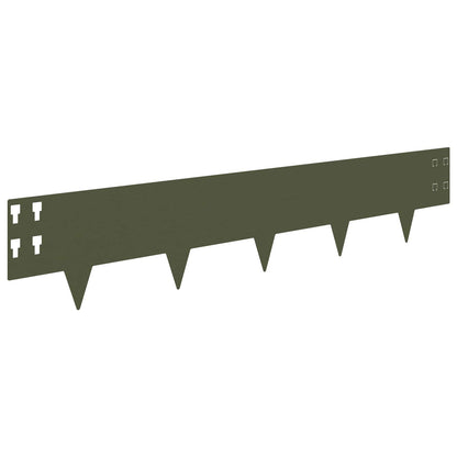 Bordura per Prato 30 pcs 100 x 20 cm Acciaio Verde Oliva | homemem39
