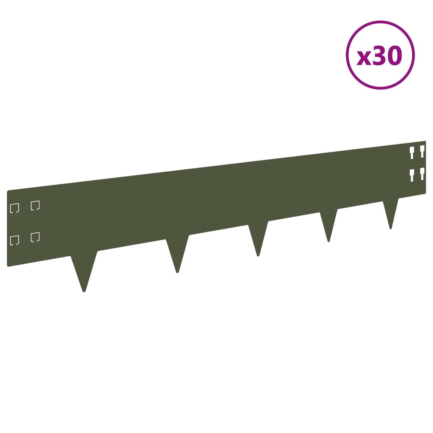 Bordura per Prato 30 pcs 100 x 20 cm Acciaio Verde Oliva | homemem39