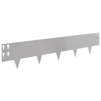 Bordura per Prato 10 pcs 100 x 20 cm Acciaio Argento | homemem39