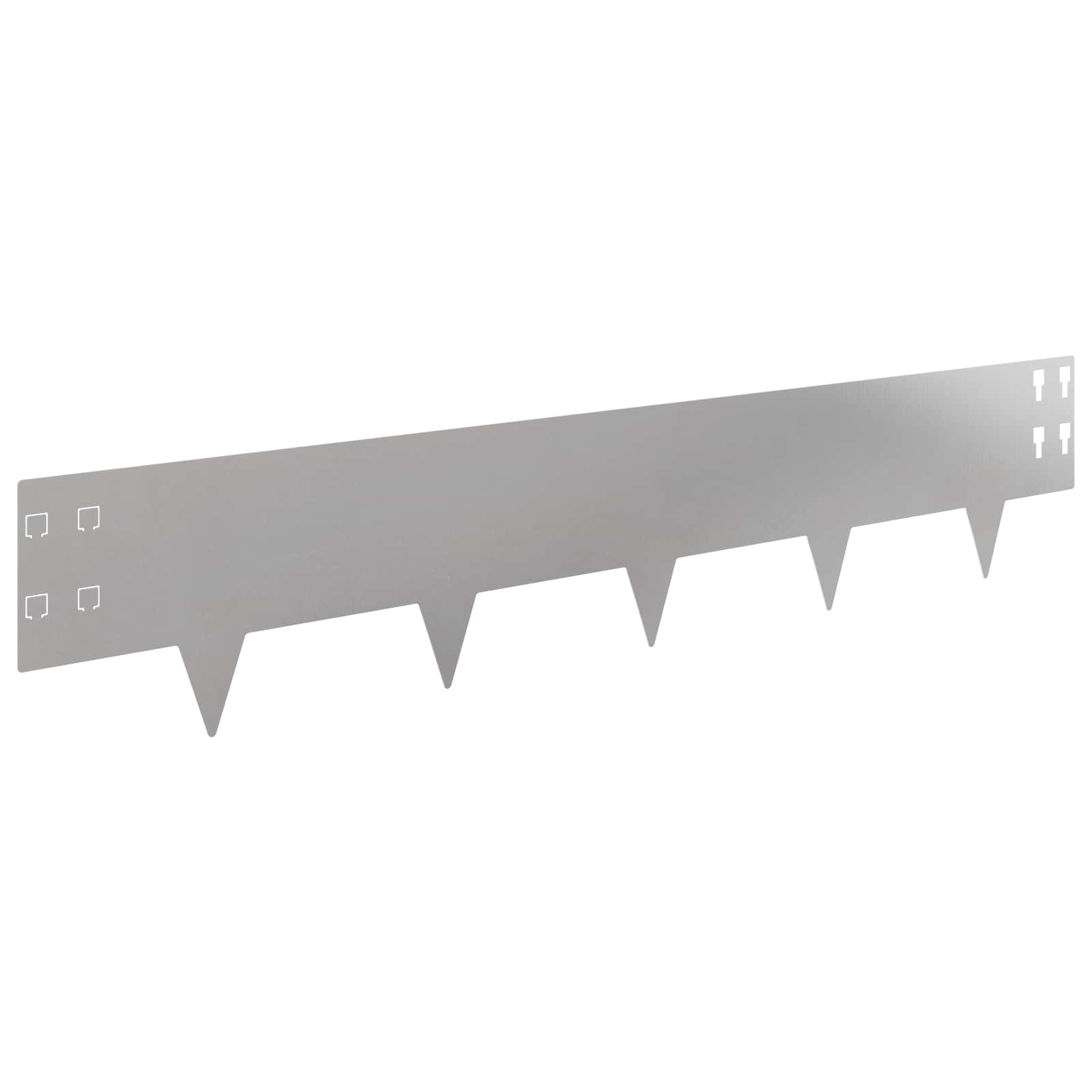 Bordura per Prato 20 pcs 100 x 20 cm Acciaio Argento | homemem39