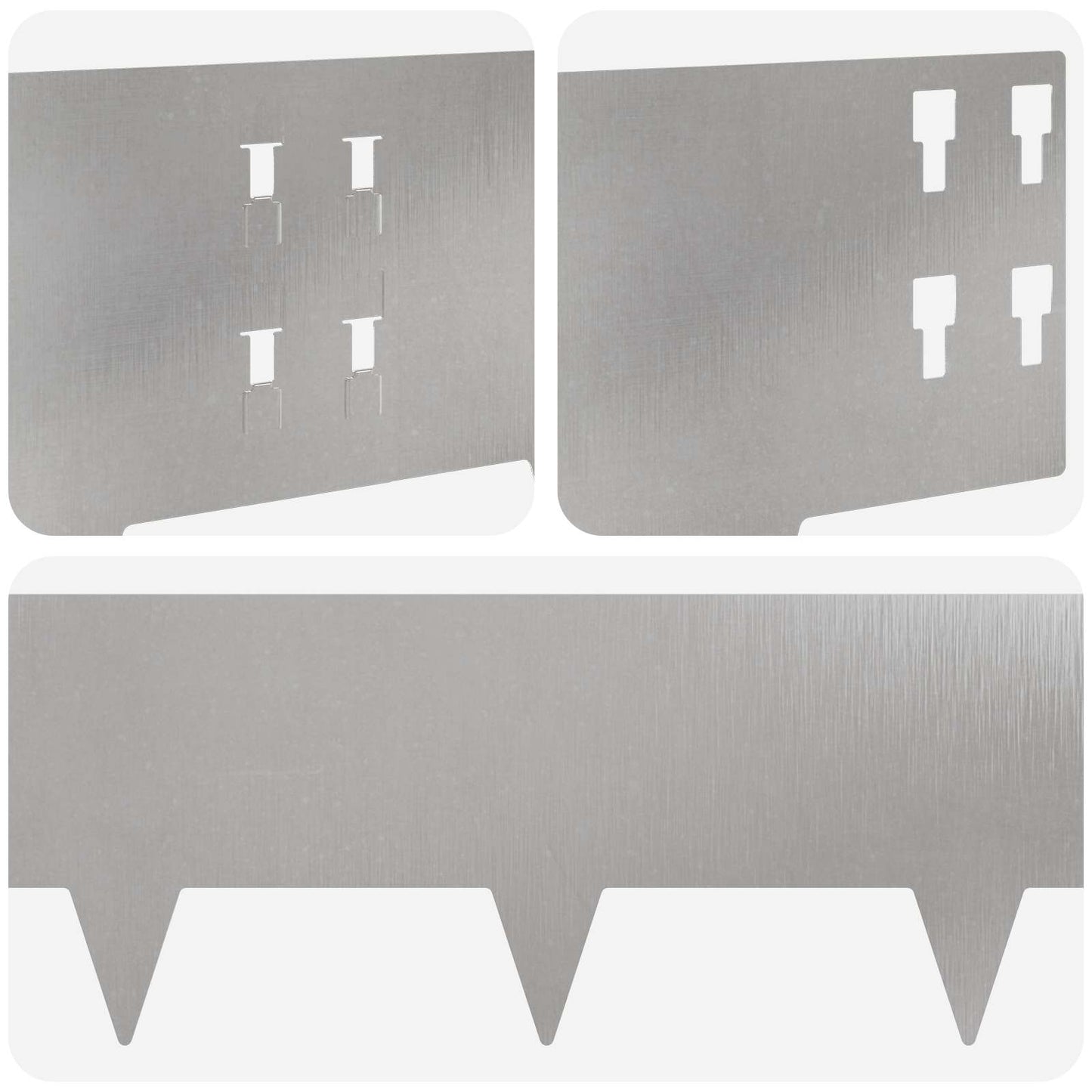 Bordura per Prato 30 pcs 100 x 20 cm Acciaio Argento | homemem39