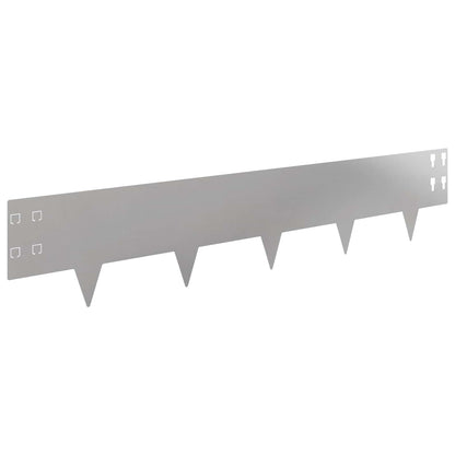 Bordura per Prato 50 pcs 100 x 20 cm Acciaio Argento | homemem39