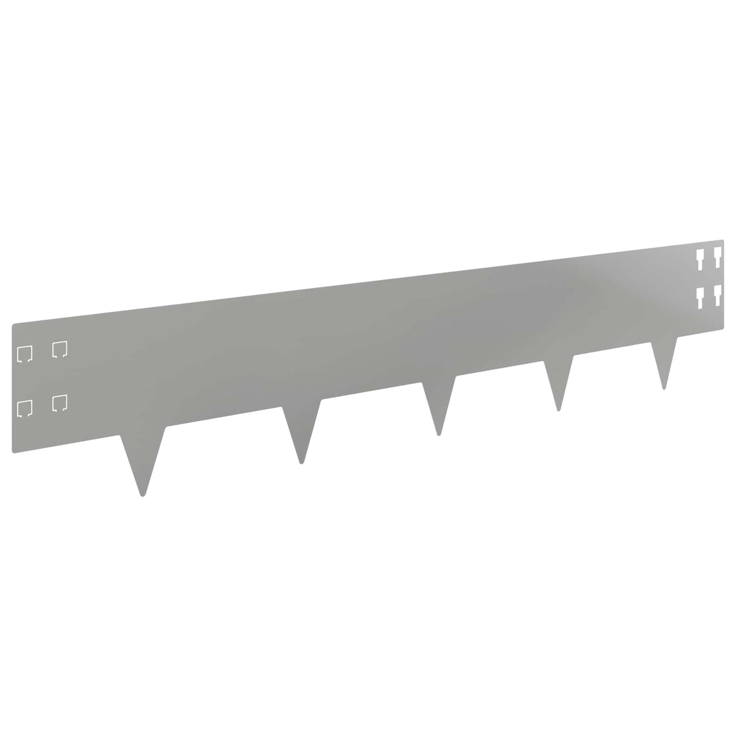 Bordura per Prato 10 pcs 100 x 20 cm Acciaio Argento | homemem39