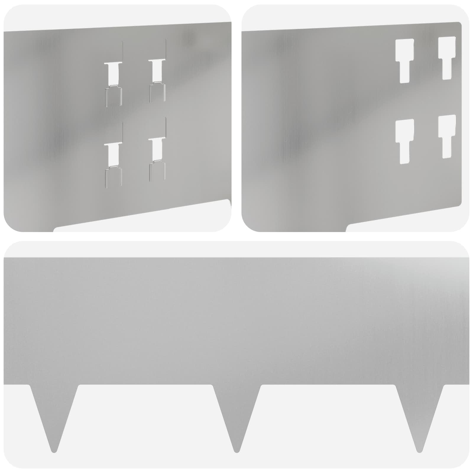 Bordura per Prato 20 pcs 100 x 20 cm Acciaio Argento | homemem39