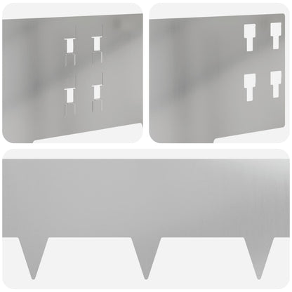 Bordura per Prato 20 pcs 100 x 20 cm Acciaio Argento | homemem39
