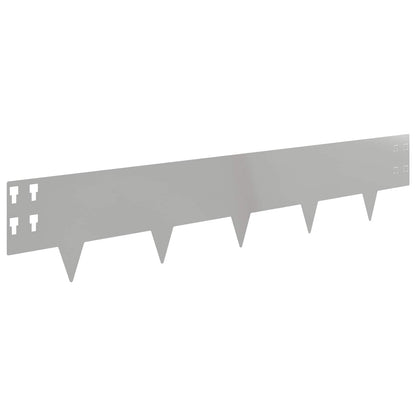 Bordura per Prato 20 pcs 100 x 20 cm Acciaio Argento | homemem39