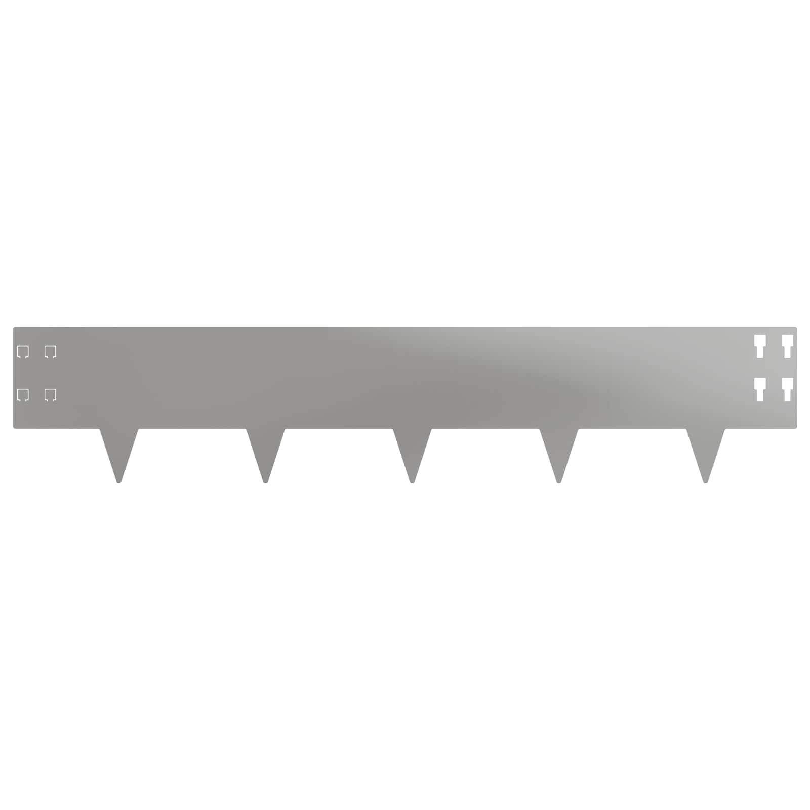Bordura per Prato 50 pcs 100 x 20 cm Acciaio Argento | homemem39