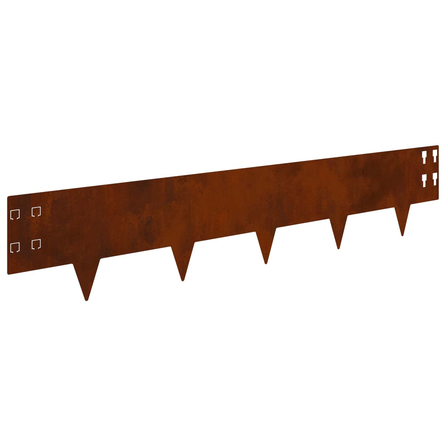 Bordura per Prato 10 pcs 100 x 20 cm Acciaio Ruggine | homemem39