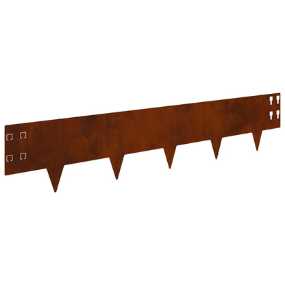 Bordura per Prato 20 pcs 100 x 20 cm Acciaio Ruggine | homemem39