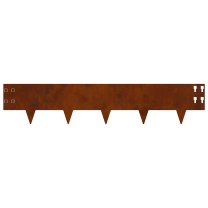 Bordura per Prato 30 pcs 100 x 20 cm Acciaio Ruggine | homemem39