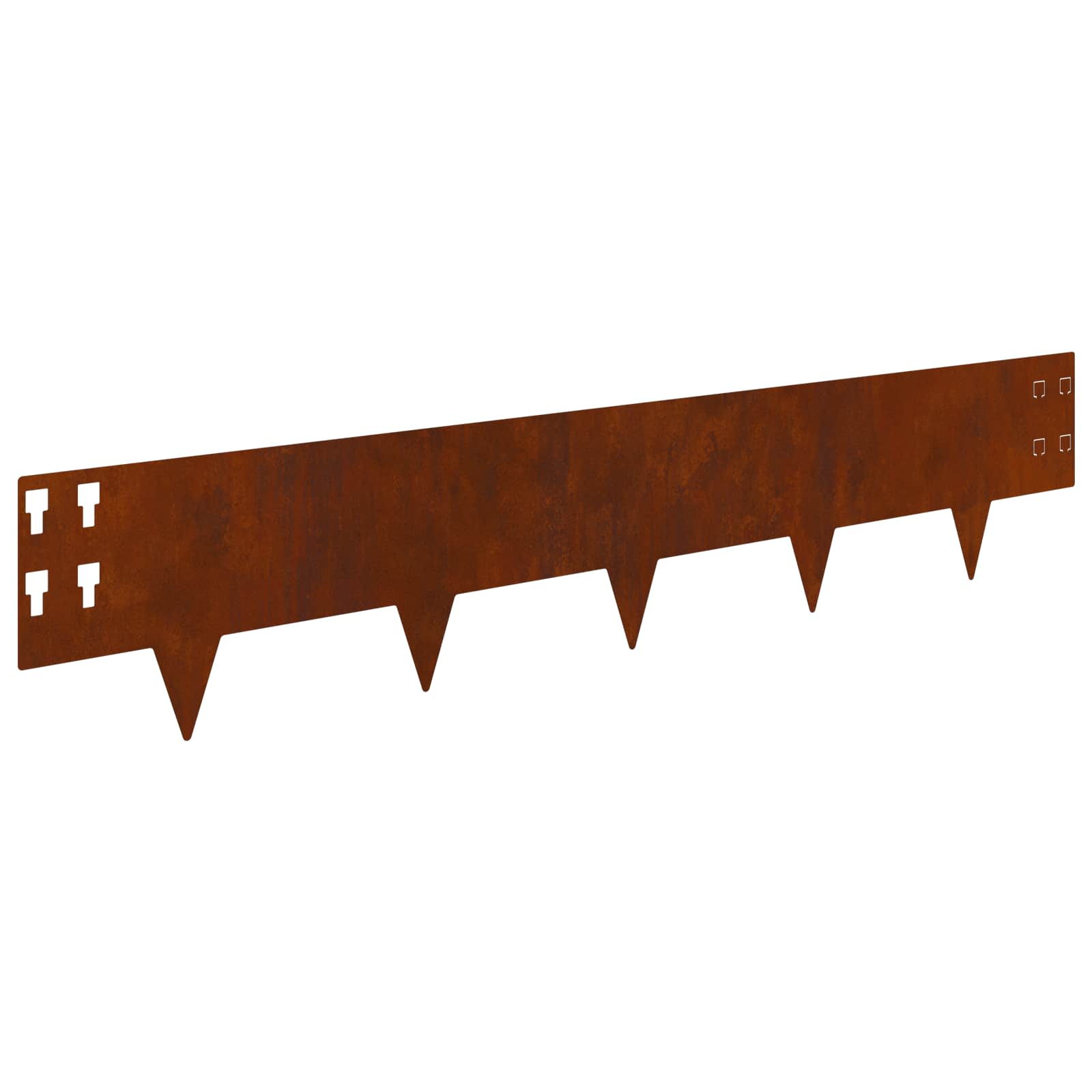 Bordura per Prato 50 pcs 100 x 20 cm Acciaio Ruggine | homemem39